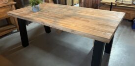 Tafelbladen massief geborsteld teak