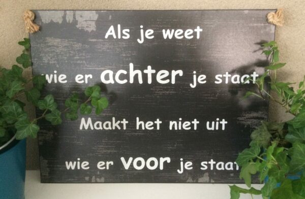 Tekstbordje samen sterk