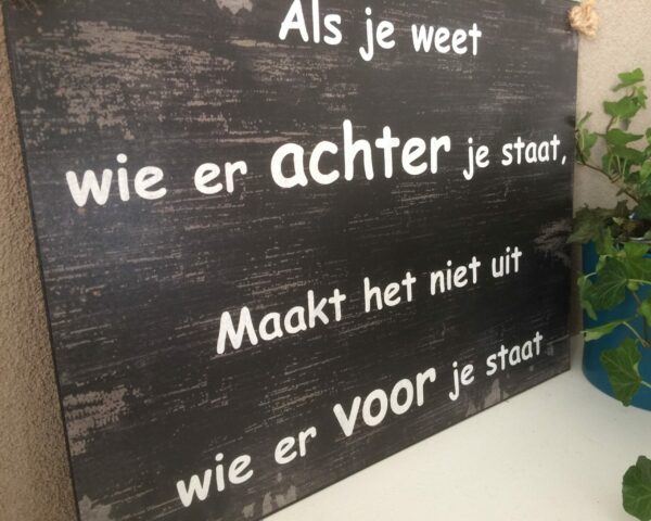 Tekstbordje samen sterk